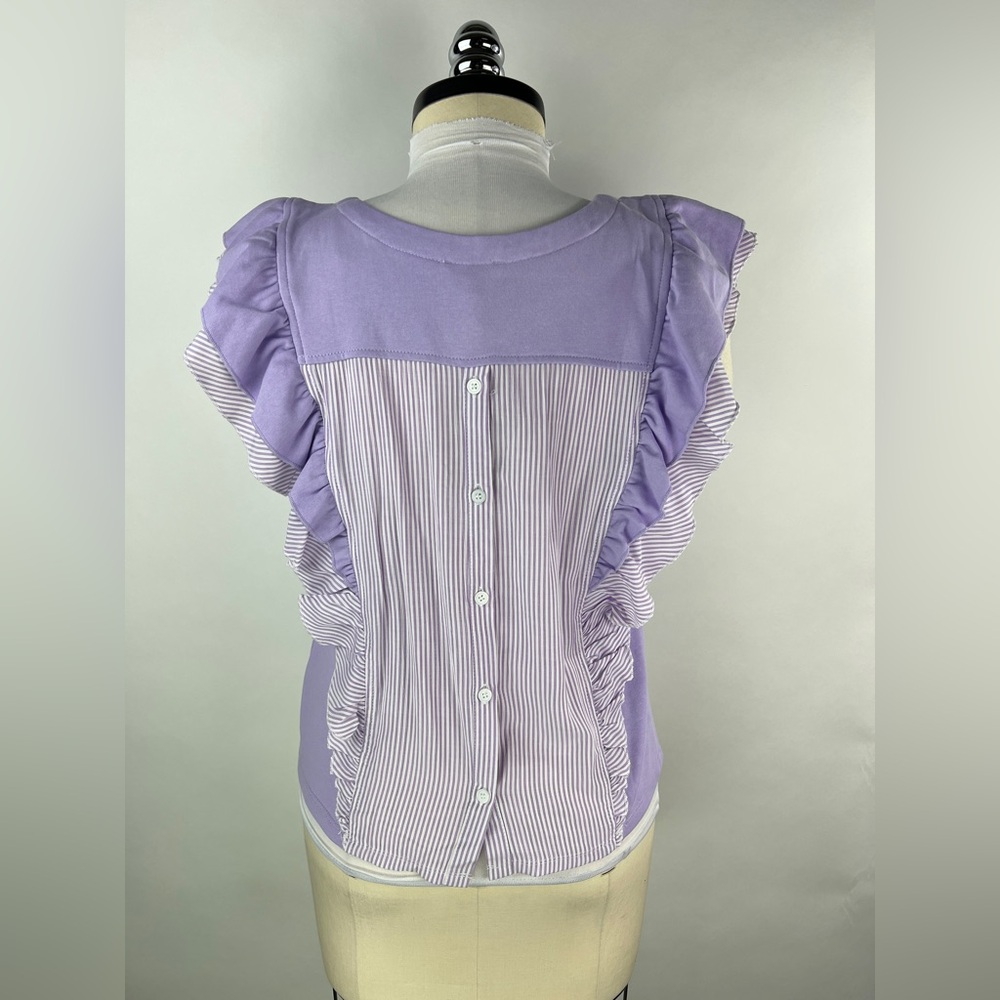 💚 2996. Ruffled Button Back Blouse - Picture 3 of 7